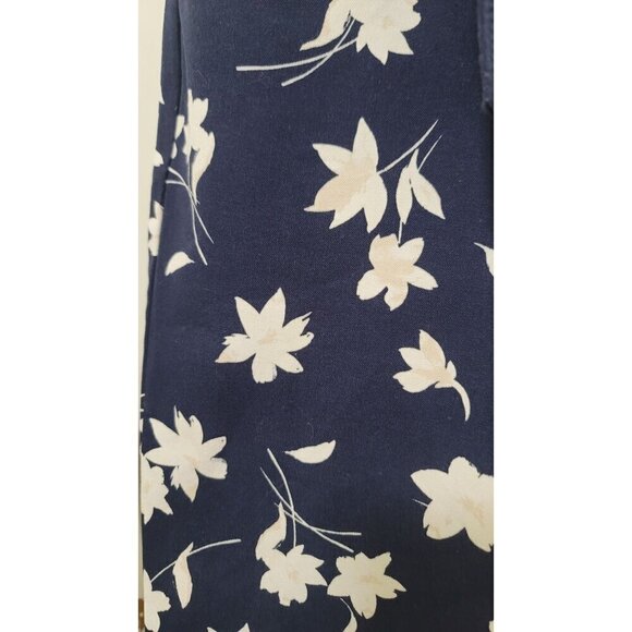 Gap Womens Navy Blue Floral Print Pants With Zipper Closure & Pockets Skinny - Picture 10 of 12